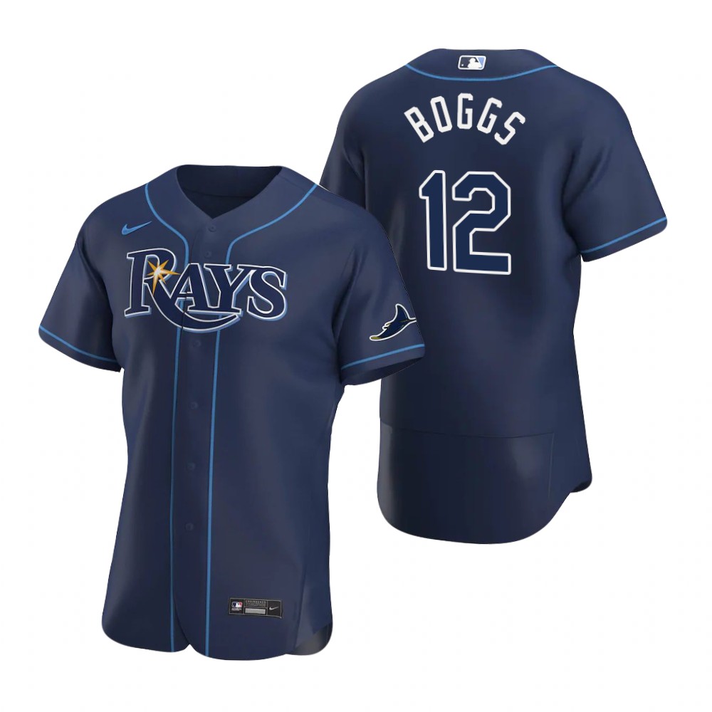 Tampa Bay Rays #12 Wade Boggs Men Nike Navy Alternate 2020 Authentic Team MLB Jersey